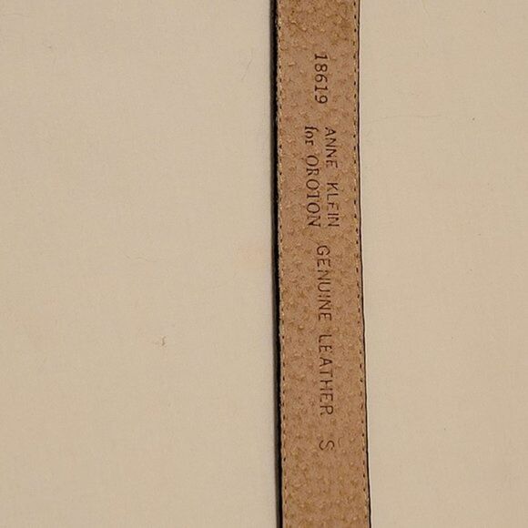 Anne Klein Black Textured Genuine Leather Belt SZ SM - Picture 4 of 6